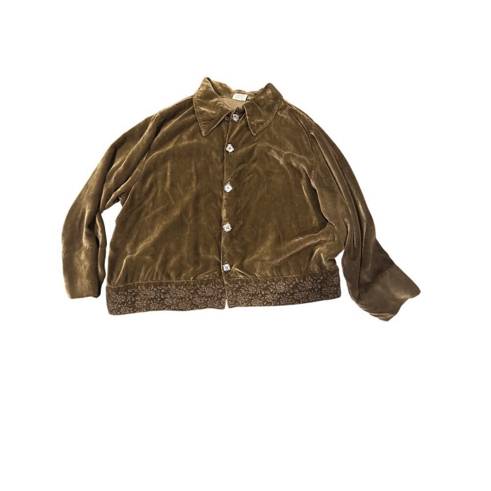 VINTAGE CP SHADES SAUSALITO Velvet Jacket and Matching Skirt in Brown Size S - Picture 4 of 7